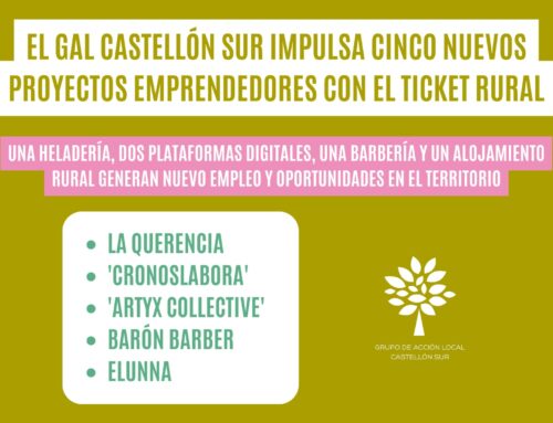 El GAL Castellón Sur impulsa cinco nuevos proyectos emprendedores con el Ticket Rural